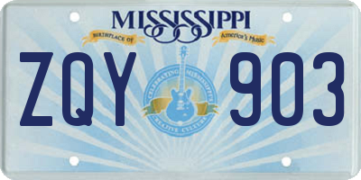 MS license plate ZQY903