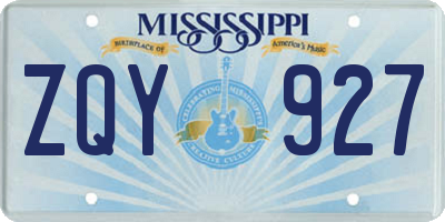 MS license plate ZQY927