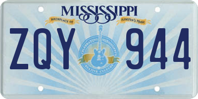 MS license plate ZQY944