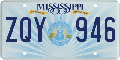 MS license plate ZQY946