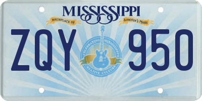 MS license plate ZQY950