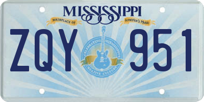 MS license plate ZQY951