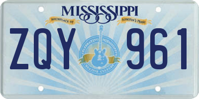 MS license plate ZQY961