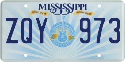 MS license plate ZQY973