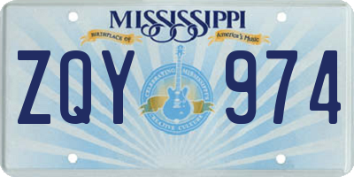 MS license plate ZQY974
