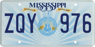 MS license plate ZQY976