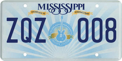 MS license plate ZQZ008