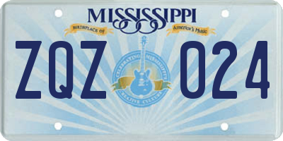MS license plate ZQZ024