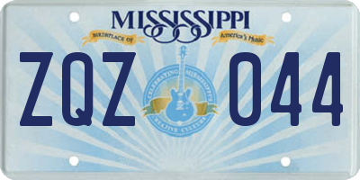 MS license plate ZQZ044