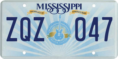 MS license plate ZQZ047