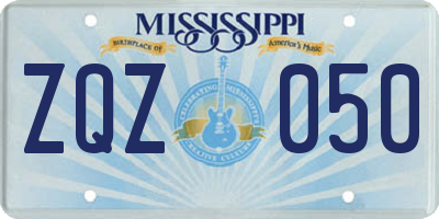 MS license plate ZQZ050