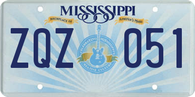 MS license plate ZQZ051