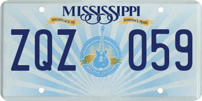 MS license plate ZQZ059