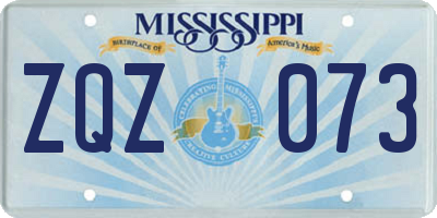 MS license plate ZQZ073