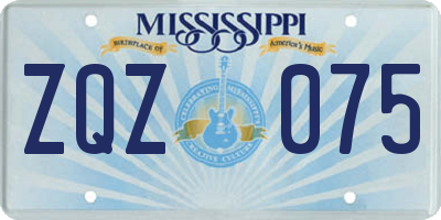 MS license plate ZQZ075