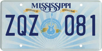 MS license plate ZQZ081