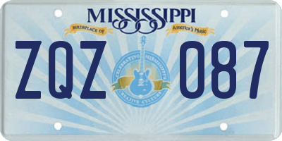 MS license plate ZQZ087