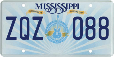 MS license plate ZQZ088