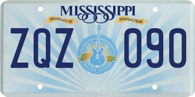 MS license plate ZQZ090