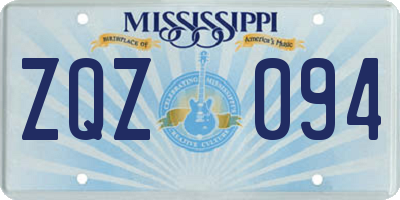 MS license plate ZQZ094