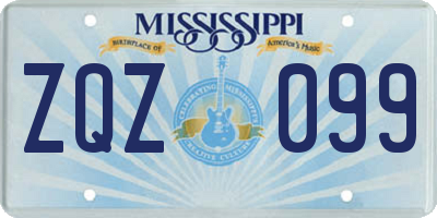 MS license plate ZQZ099