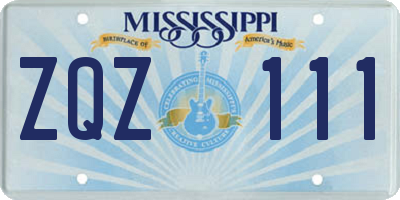 MS license plate ZQZ111