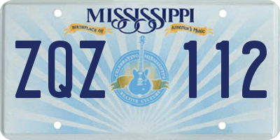 MS license plate ZQZ112