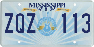 MS license plate ZQZ113