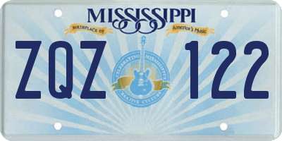 MS license plate ZQZ122