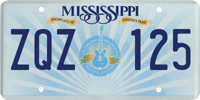 MS license plate ZQZ125