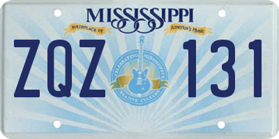 MS license plate ZQZ131