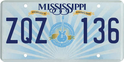 MS license plate ZQZ136