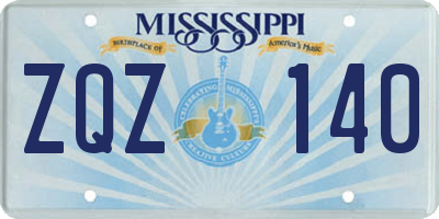 MS license plate ZQZ140