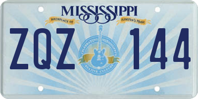 MS license plate ZQZ144