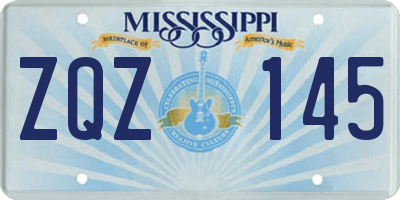 MS license plate ZQZ145