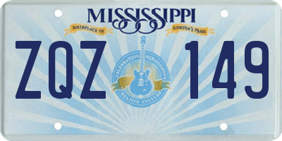 MS license plate ZQZ149
