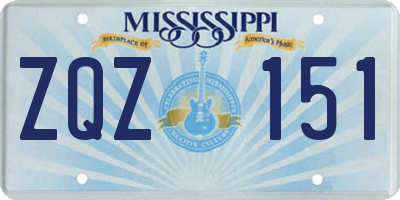 MS license plate ZQZ151