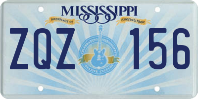 MS license plate ZQZ156