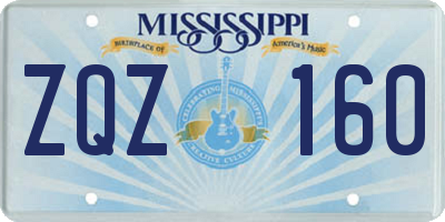 MS license plate ZQZ160