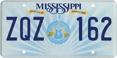 MS license plate ZQZ162