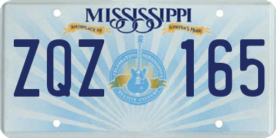 MS license plate ZQZ165