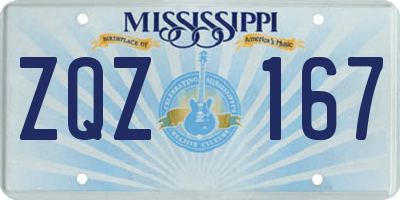 MS license plate ZQZ167