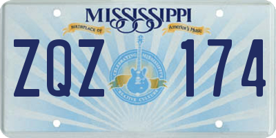 MS license plate ZQZ174