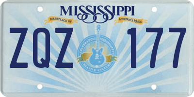 MS license plate ZQZ177