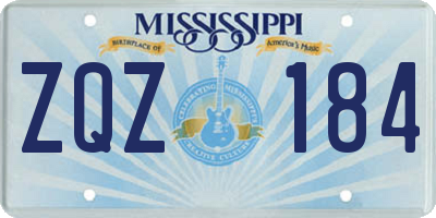 MS license plate ZQZ184