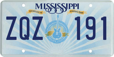 MS license plate ZQZ191