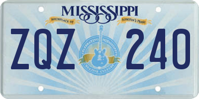 MS license plate ZQZ240