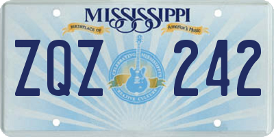 MS license plate ZQZ242