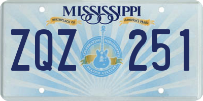 MS license plate ZQZ251