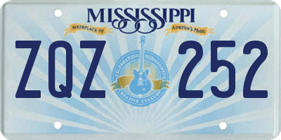 MS license plate ZQZ252